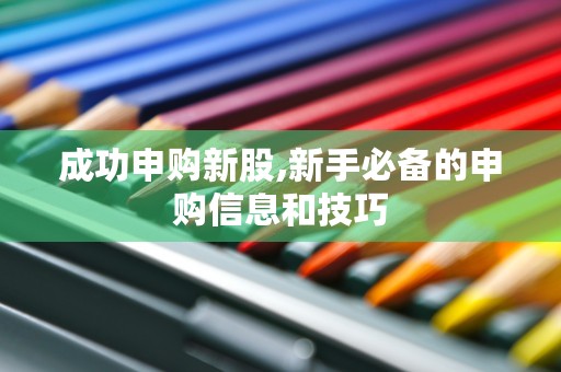 成功申购新股,新手必备的申购信息和技巧