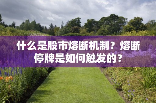 什么是股市熔断机制？熔断停牌是如何触发的？