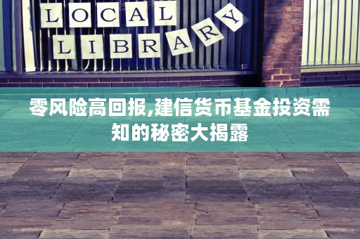 零风险高回报,建信货币基金投资需知的秘密大揭露