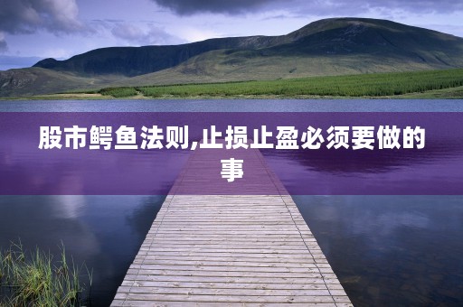 股市鳄鱼法则,止损止盈必须要做的事