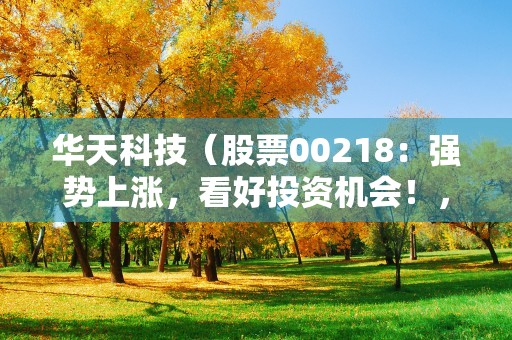 华天科技（股票00218：强势上涨，看好投资机会！，华天科技江苏有限公司