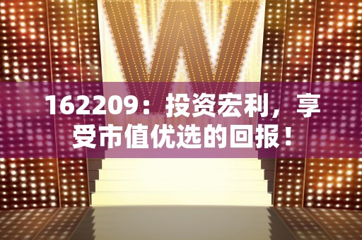 162209：投资宏利，享受市值优选的回报！