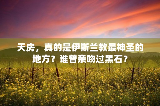 天房，真的是伊斯兰教最神圣的地方？谁曾亲吻过黑石？