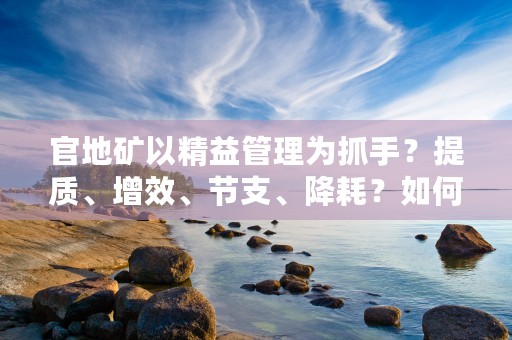 官地矿以精益管理为抓手？提质、增效、节支、降耗？如何推动工作提档升级？