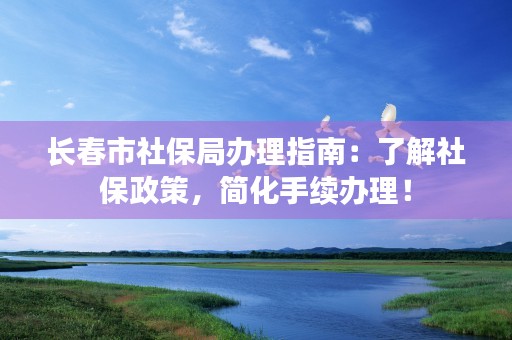 长春市社保局办理指南：了解社保政策，简化手续办理！