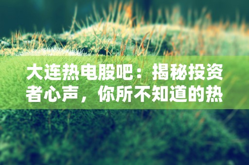 大连热电股吧：揭秘投资者心声，你所不知道的热电内幕！，大连热电东方财富网