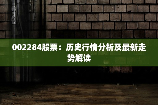 002284股票：历史行情分析及最新走势解读