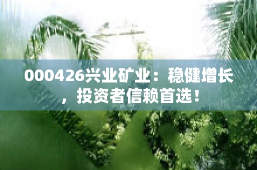 000426兴业矿业：稳健增长，投资者信赖首选！