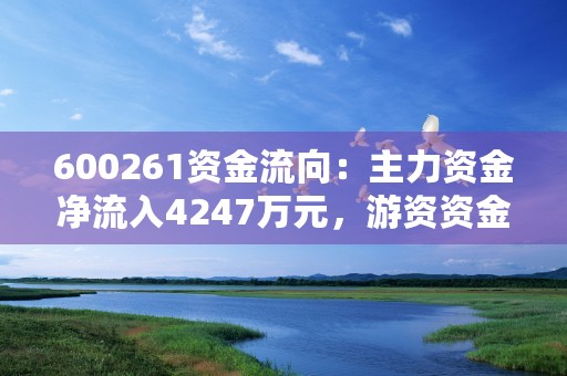 600261资金流向：主力资金净流入4247万元，游资资金净流入3585万元