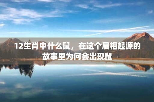 12生肖汉字故事鼠，十二生肖中的第一位是鼠为什么被赋予如此重要的地位