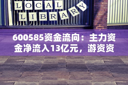 600585资金流向：主力资金净流入13亿元，游资资金净流出37亿元