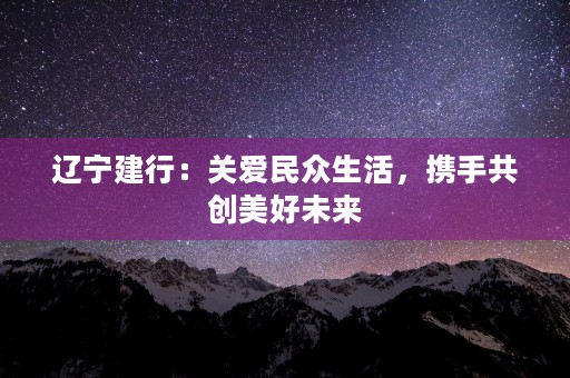 辽宁建行：关爱民众生活，携手共创美好未来