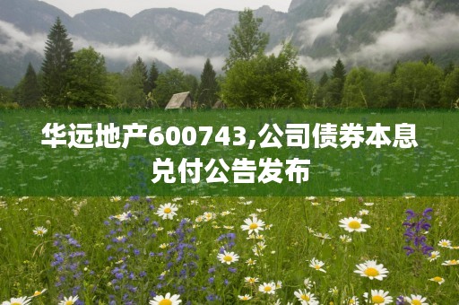 华远地产600743,公司债券本息兑付公告发布