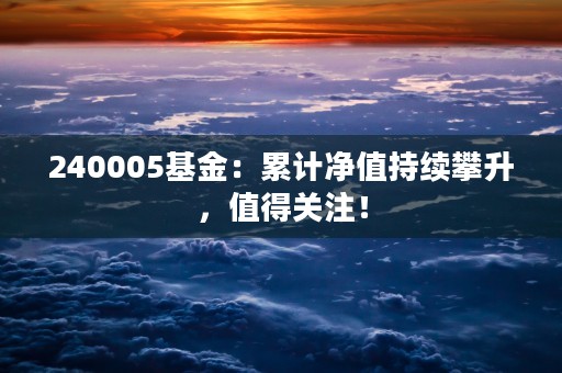 240005基金：累计净值持续攀升，值得关注！