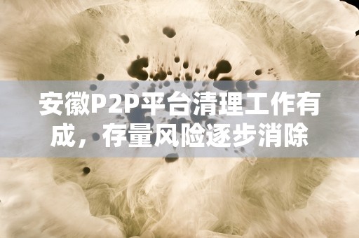 安徽P2P平台清理工作有成，存量风险逐步消除