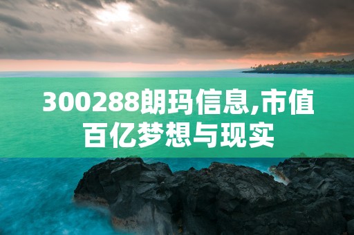 300288朗玛信息,市值百亿梦想与现实