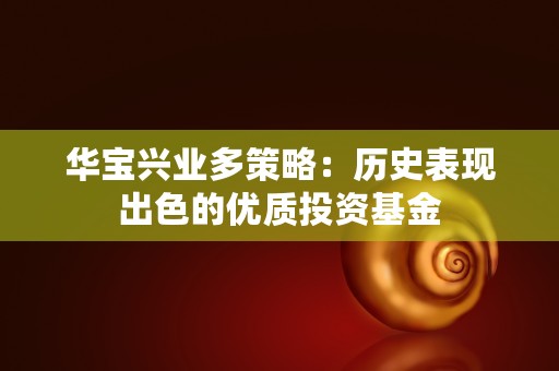 华宝兴业多策略：历史表现出色的优质投资基金