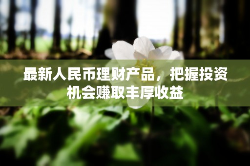 最新人民币理财产品，把握投资机会赚取丰厚收益