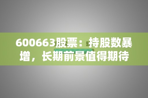 600663股票：持股数暴增，长期前景值得期待！