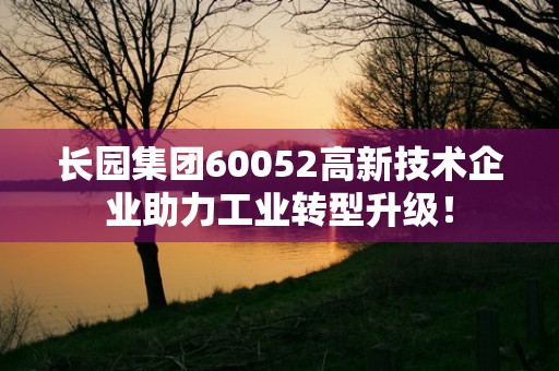 长园集团60052高新技术企业助力工业转型升级！