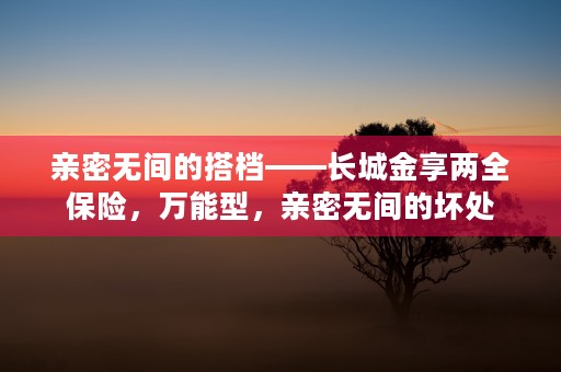 亲密无间的搭档——长城金享两全保险，万能型，亲密无间的坏处