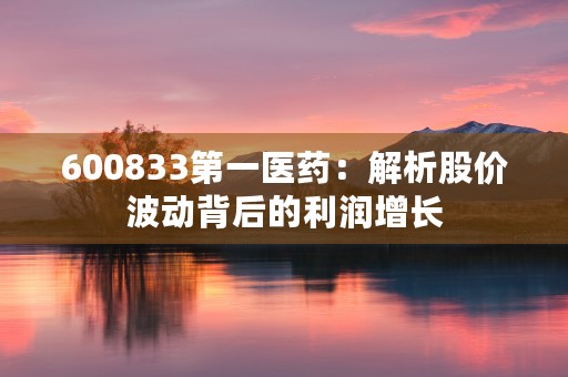 600833第一医药：解析股价波动背后的利润增长