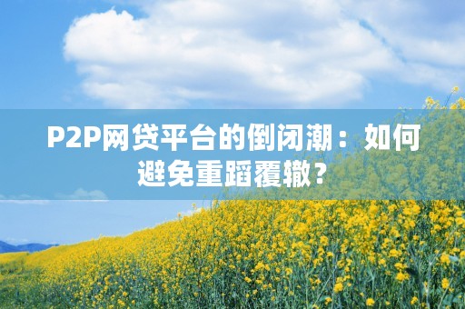 P2P网贷平台的倒闭潮：如何避免重蹈覆辙？