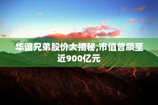 华谊兄弟股价大揭秘,市值曾飙至近900亿元