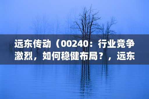 远东传动（00240：行业竞争激烈，如何稳健布局？，远东传动(002406)股票