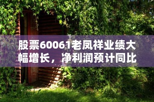 股票60061老凤祥业绩大幅增长，净利润预计同比增长38.