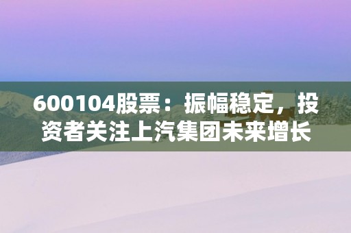 600104股票：振幅稳定，投资者关注上汽集团未来增长潜力