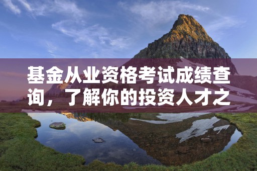 基金从业资格考试成绩查询，了解你的投资人才之路。