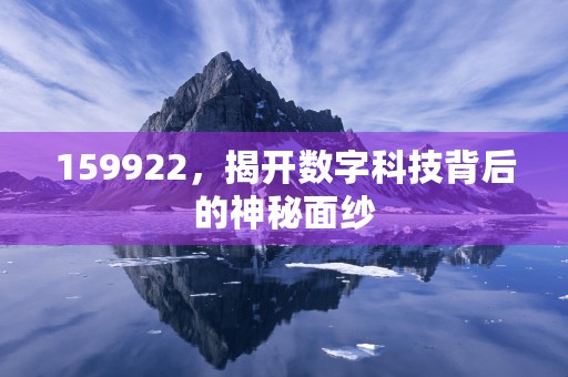 159922，揭开数字科技背后的神秘面纱