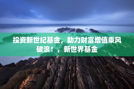 投资新世纪基金，助力财富增值乘风破浪！，新世界基金