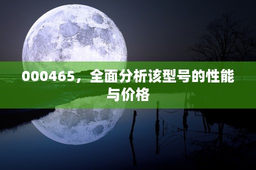 000465，全面分析该型号的性能与价格