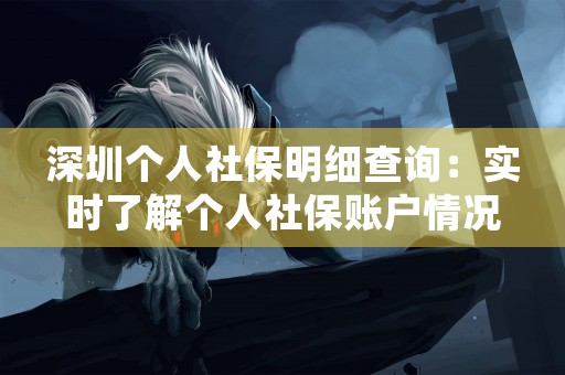 深圳个人社保明细查询：实时了解个人社保账户情况！