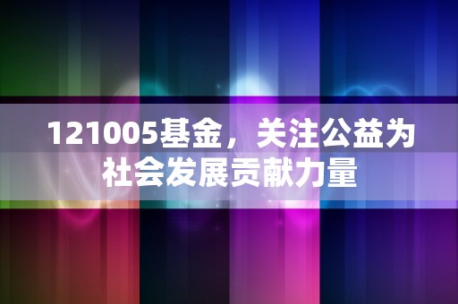 121005基金，关注公益为社会发展贡献力量