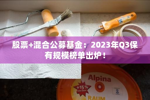 股票+混合公募基金：2023年Q3保有规模榜单出炉！