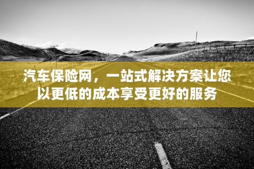 汽车保险网，一站式解决方案让您以更低的成本享受更好的服务