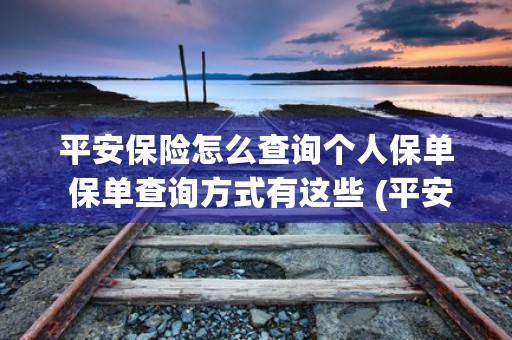 平安保险怎么查询个人保单 保单查询方式有这些 (平安保险怎么查询保单信息)