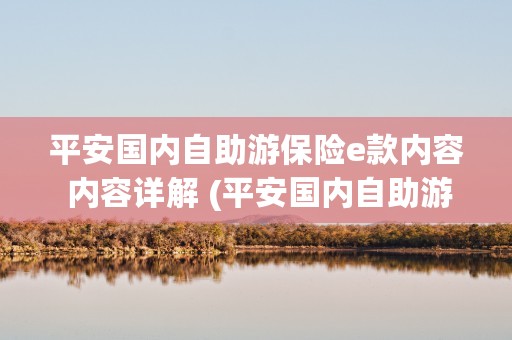 平安国内自助游保险e款内容 内容详解 (平安国内自助游保险E款升级版(互联网版))