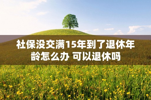 社保没交满15年到了退休年龄怎么办 可以退休吗