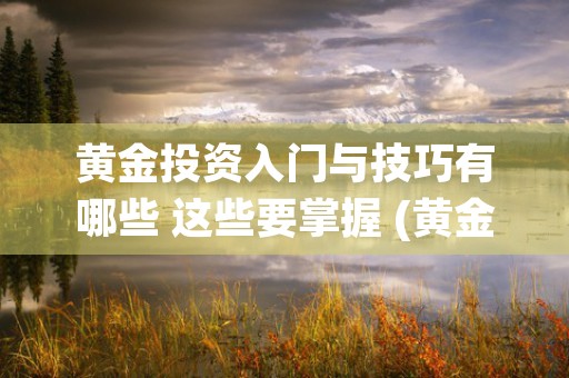 黄金投资入门与技巧有哪些 这些要掌握 (黄金投资入门与技巧书籍)