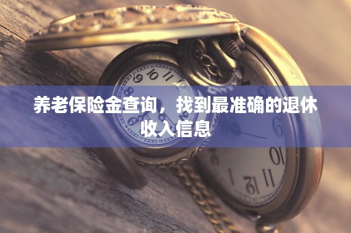 养老保险金查询，找到最准确的退休收入信息