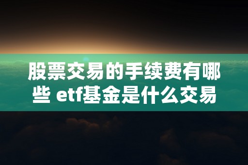 股票交易的手续费有哪些 etf基金是什么交易规则 (股票交易的手续费是多少个点)