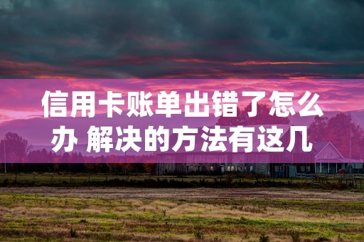 信用卡账单出错了怎么办 解决的方法有这几种 (信用卡账单出错了会怎么样)