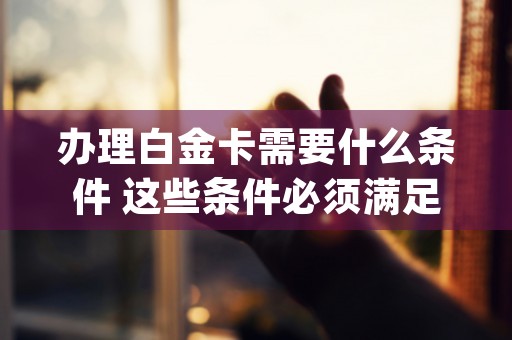 办理白金卡需要什么条件 这些条件必须满足 (办理白金卡需要什么条件)