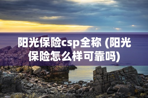 阳光保险csp全称 (阳光保险怎么样可靠吗)