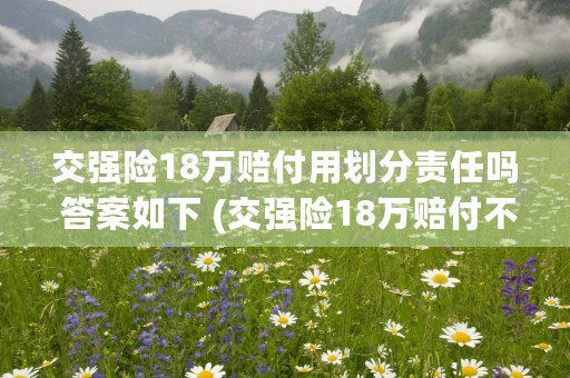 交强险18万赔付用划分责任吗 答案如下 (交强险18万赔付不够怎么办)