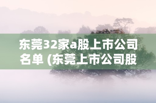 东莞32家a股上市公司名单 (东莞上市公司股票)